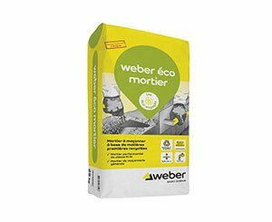 Weber lance weber éco mortier, un nouveau produit eco-conçu qui intègre 20% de résidus de production