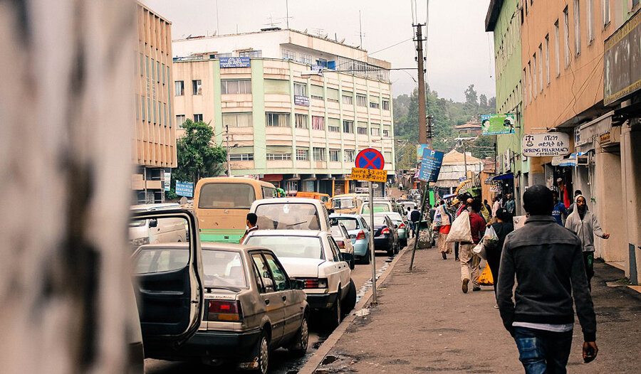 Quartier de Piassa, Addis Abeba, Ethiopie © Nebiyu.s via Wikimedia Commons - Licence Creative Commons