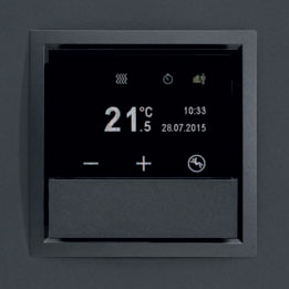 Nouveau thermostat d’ambiance programmable kallysta.tebis. © Hager