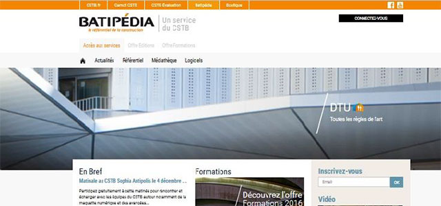 Homepage de Batipédia - © CSTB Editions