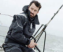 Imerys Toiture au départ de la transat Bakerly avec Phil Sharp et son «Green» voilier