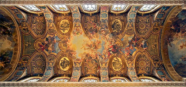 Détail du plafond de la Chapelle Royale du Château de Versailles, par Antoine Coypel, (vers 1710) - © Wikimédia Commons