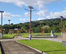 13 solar street lights installed on the cemetery of Saint-Claude in Guadeloupe