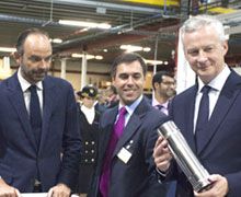 La visite d'Edouard Philippe chez Cheminées Poujoulat placée sous le signe de l'innovation