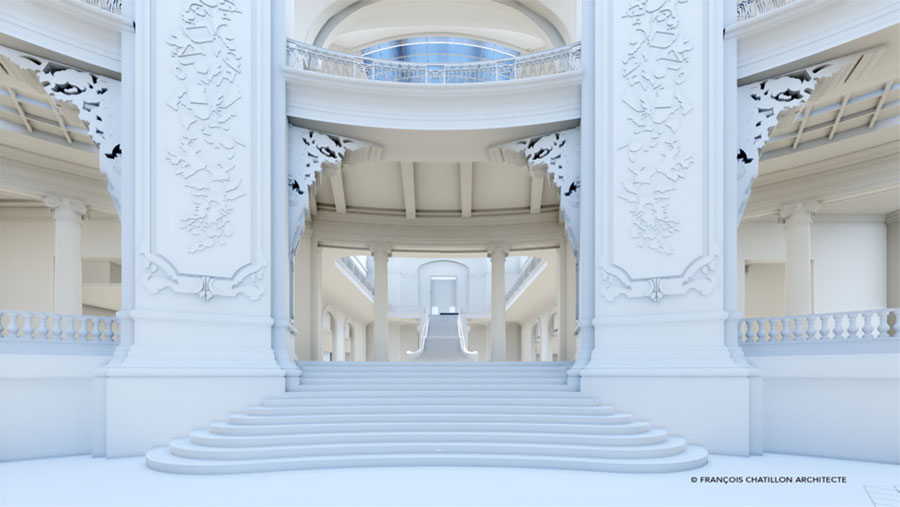 « Les puits de lumière au Grand Palais » / MAQUETTE 3D EXTRACTION / © FRANÇOIS CHATILLON ARCHITECTE /