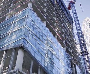 Chantier - La façade de la nouvelle Tour Saint-Gobain