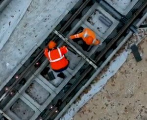 Le chantier du Tram T13 Express