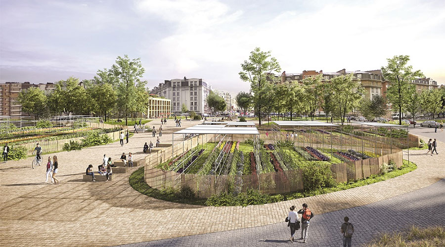 Projet de la place Porte de Montreuil - © TVK Barrault Pressacco OLM / Ville de Paris