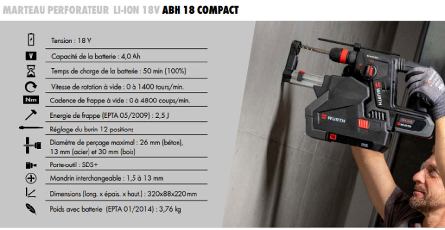 Marteau perforateur ABH 18 compact © Würth