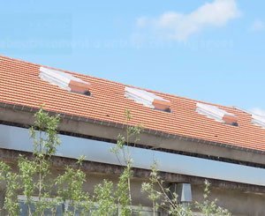 Skylights with Luminous Brise-Soleil on the roof of the Petite Halle de L'Octroi in Nancy