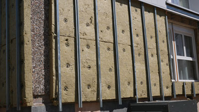 Insulation of the facade of a building in the Parc du Robec, Darnétal © Batinfo