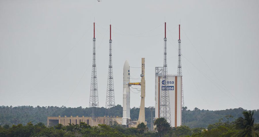 Ariane rocket on the launch pad, Kourou, French Guiana © ESA_events via Wikimedia Commons - Creative Commons License