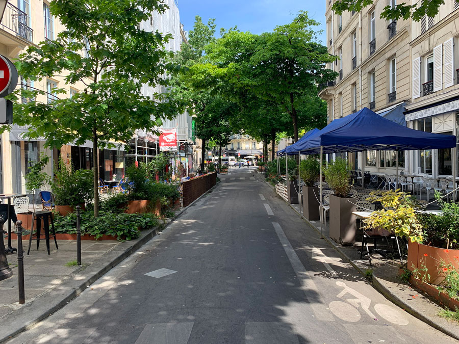 Rue Borda (Paris III), une rue végétalisée depuis octobre 2019 © Chabe01 via Wikimedia Commons - Licence Creative Commons