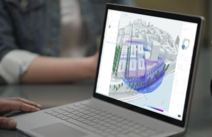 Forma's easy-to-use real-time analytics provide users with data on density and key environmental qualities such as sunlight, daylight, wind and microclimate. © Autodesk