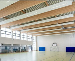 Gymnasium and energy efficiency: more than 55% savings with Zehnder radiant panels