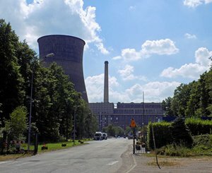 A tower of the Saint-Avold power station in Moselle dynamited