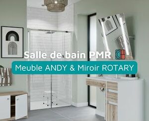 Salle de bain PMR - Meuble Andy & Miroir Rotary