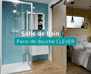 Salle de bain - Paroi de douche Clever avec porte rentrante