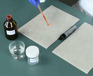 Test d'élimination des taches - Traitement de surface Tektanium