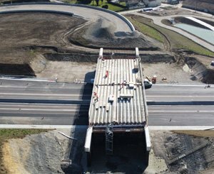 Déviation de Velaines : des poutres précontraintes Capremib pour le nouvel ouvrage d’art situé sur la commune de Ligny-en-Barrois (55)