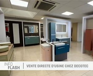Vente directe d'usine chez Decotec, fabricant de meubles de salle de bain, les 26 et 27 septembre