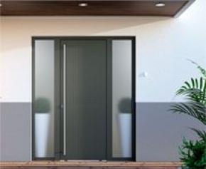 Nouveau concept de portes d'entrée alu et mixte avec ouvrant et dormant affleurant by SYbaie