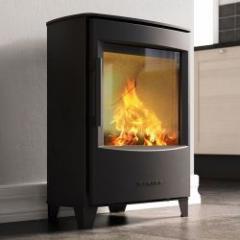 Wood stove for an existing fireplace, small dwellings or well insulated houses