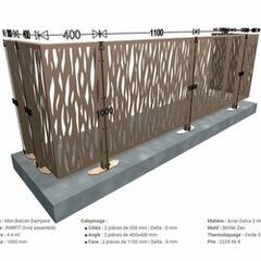 Dimensionnez un garde-corps de balcon avec angles adaptés et motif déco sur mesure