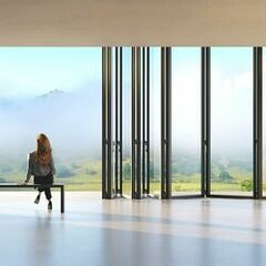 Baie accordéon en aluminium jusqu'à 4,50 m de hauteur