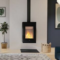 Poêle à bois au design épuré et aux finitions...
