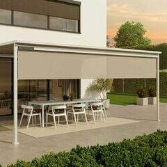 Pergola horizontale et élégante avec toile enroulable