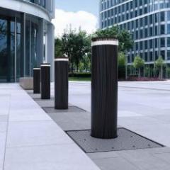Protection bollards for areas that may be threatened by vehicles