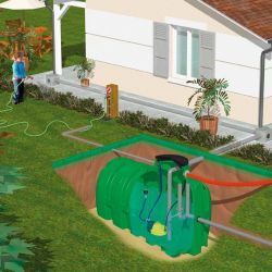 Tank for storage and retention of rainwater