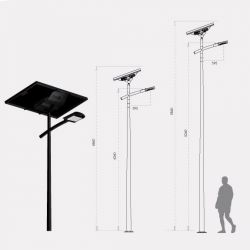 Lampadaire solaire autonome public