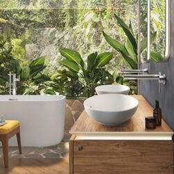 The collection of washbasins and bathtubs with a unique design