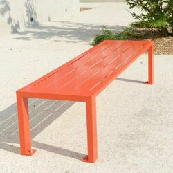 Steel benches, benches, armchairs and coffee tables