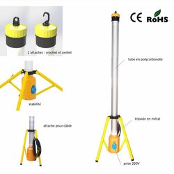 Tripode LED 360° 220V 72W 6600lm IP44