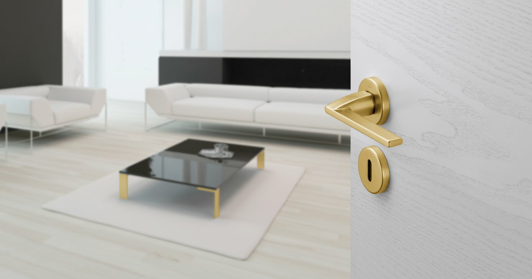 Poignées ligne Bergamo, l’élégance en laiton - © HOPPE Illustration